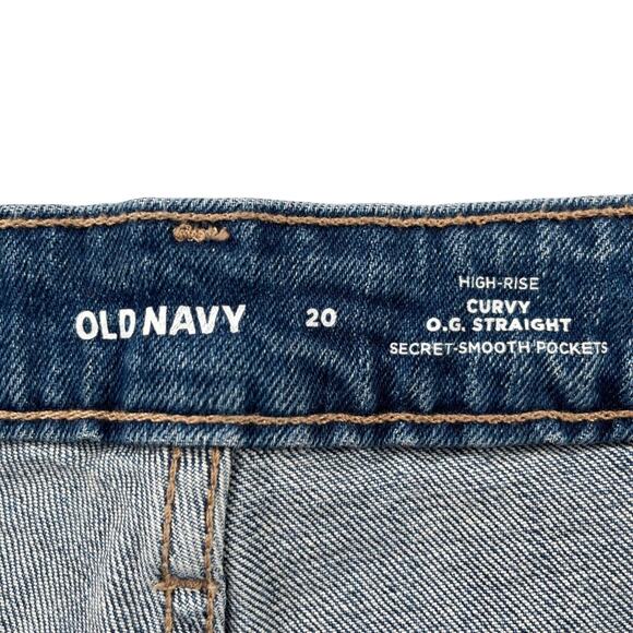 Old Navy Jeans 20 High Rise Curvy OG Straight Secret Smooth Pockets Inseam 27.5" - Picture 6 of 10
